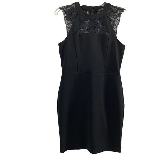 Express Dress Womens Size 8 Black Lace Party Event Whimsigoth‎ Coquette Romantic - Picture 1 of 10